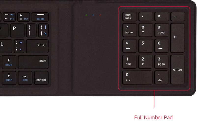 Kanex MultiSync Foldable Travel Keyboard With Full Number Pad